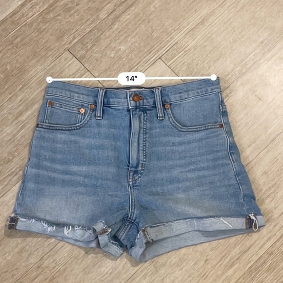 Madewell Blue Jean Shorts High-Waisted Rolled Cuff - Picture 11 of 13
